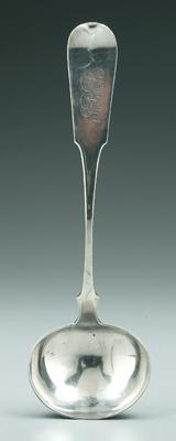 Kentucky coin silver ladle round upturned tipt fiddle handle pointed