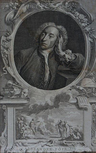 JACOBUS HOUBRAKEN Alexander Pope Esquire engraving 13 x 8