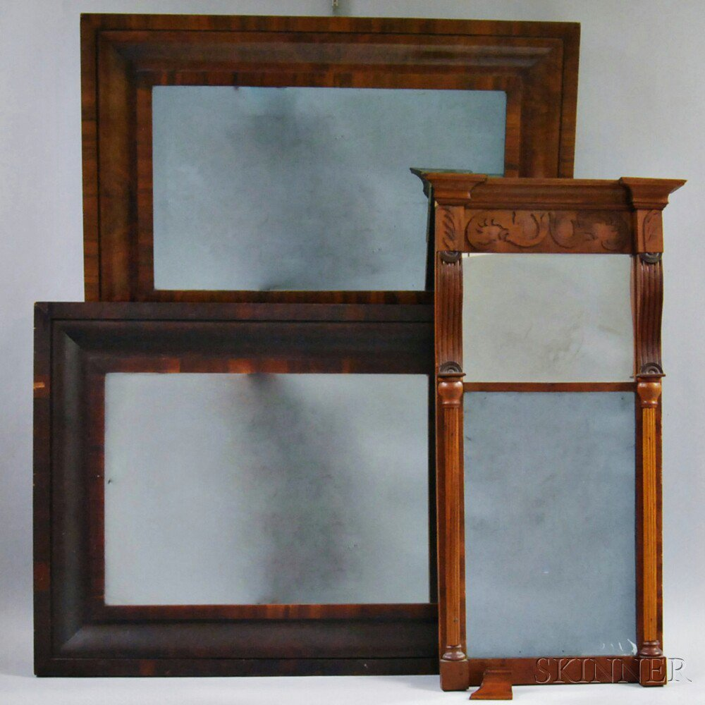 Three Mirrors America 19th century a Federal mirror with panel