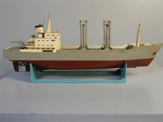 Model of an unnamed cargo ship Fitted with a motor