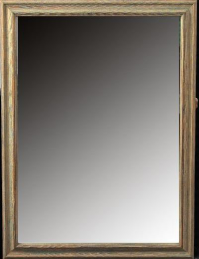 Tall Carved and Gray Pickled Wooden Looking Glass in the