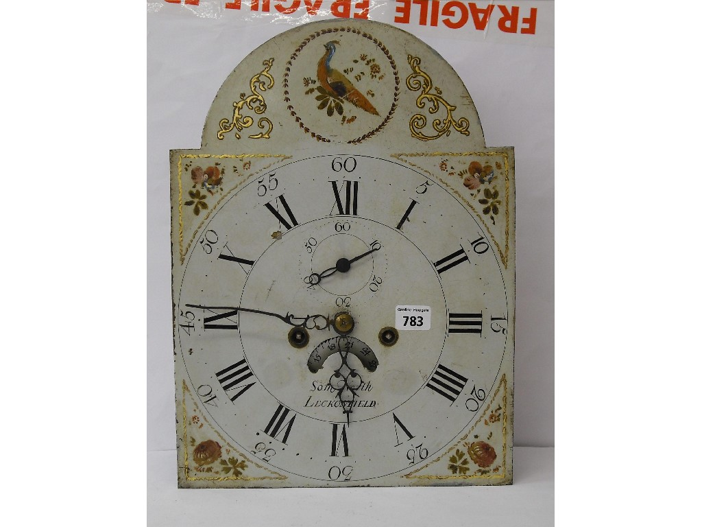 Eight day longcase clock movement the 12 arched painted dial