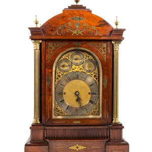 A Brass Inlaid Rosewood Bracket Clock England late 19th Century