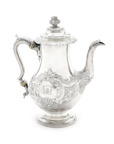 A George IV Scottish silver coffee pot by J McKay