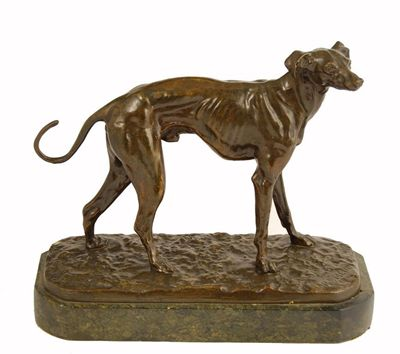 After Pierre Jules Mene 1810 1879 A greyhound bronze signed