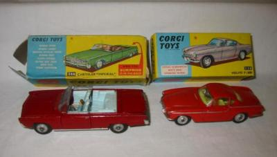 229 Volvo P1800 pale red 249 Chrysler Imperial boxed one