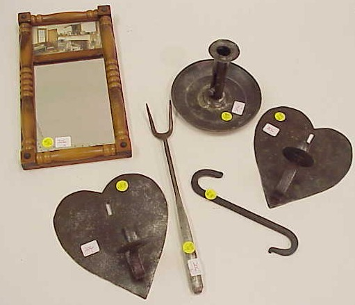Tin pushup candlestick two tin heart shaped wall candle sconces