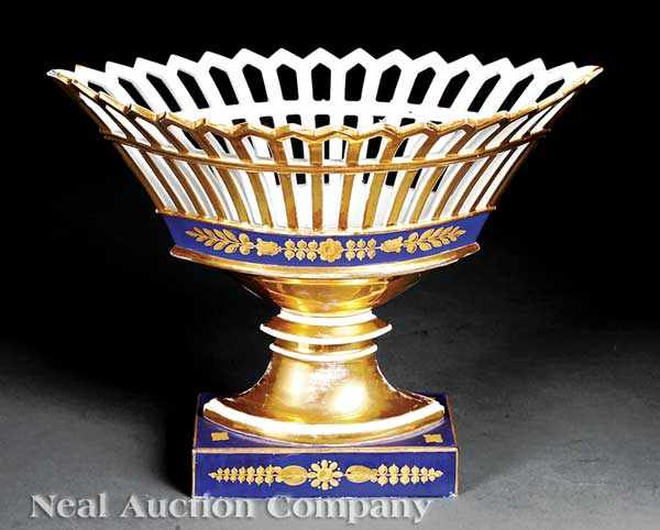 A Paris Porcelain Corbeille 19th c in the Neoclassical Taste
