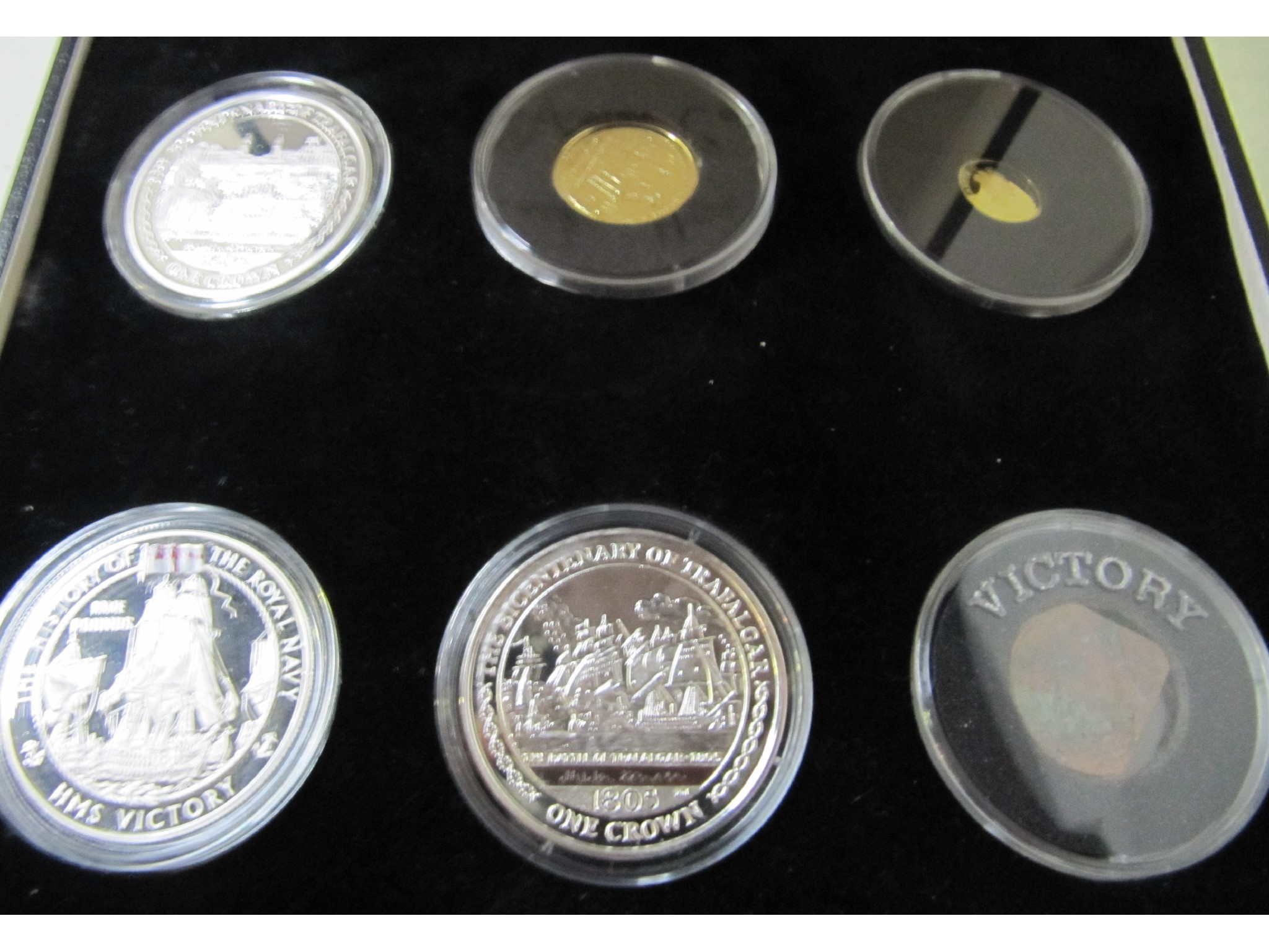 The London Mint Lord Nelson commemorative coin set in gold