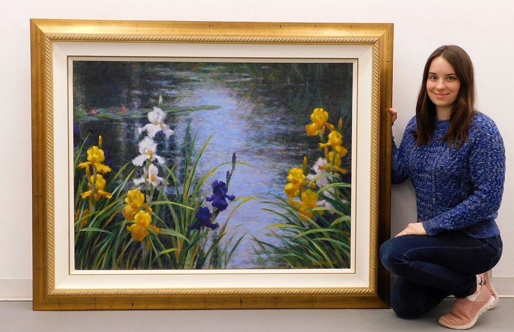 LG Brian Davis Pond Splendor Landscape Painting California Nevada b