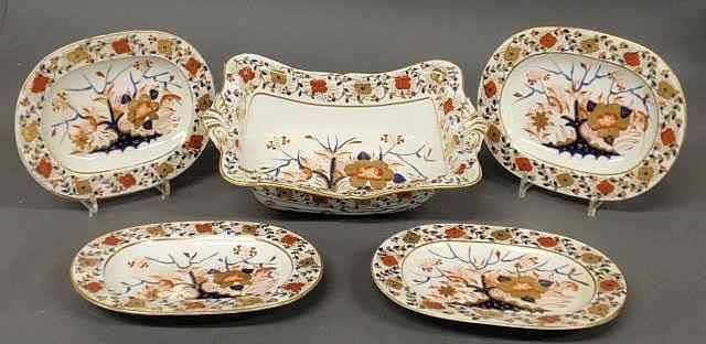 Four fine colorful Derby porcelain small oval trays 1 25