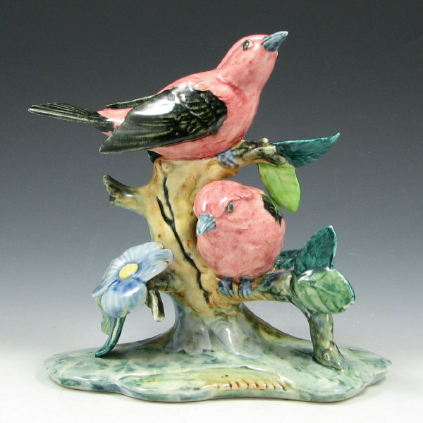 Stangl 3750 Double Scarlet Tanagers Mint Stangl 3750 Double Scarlet