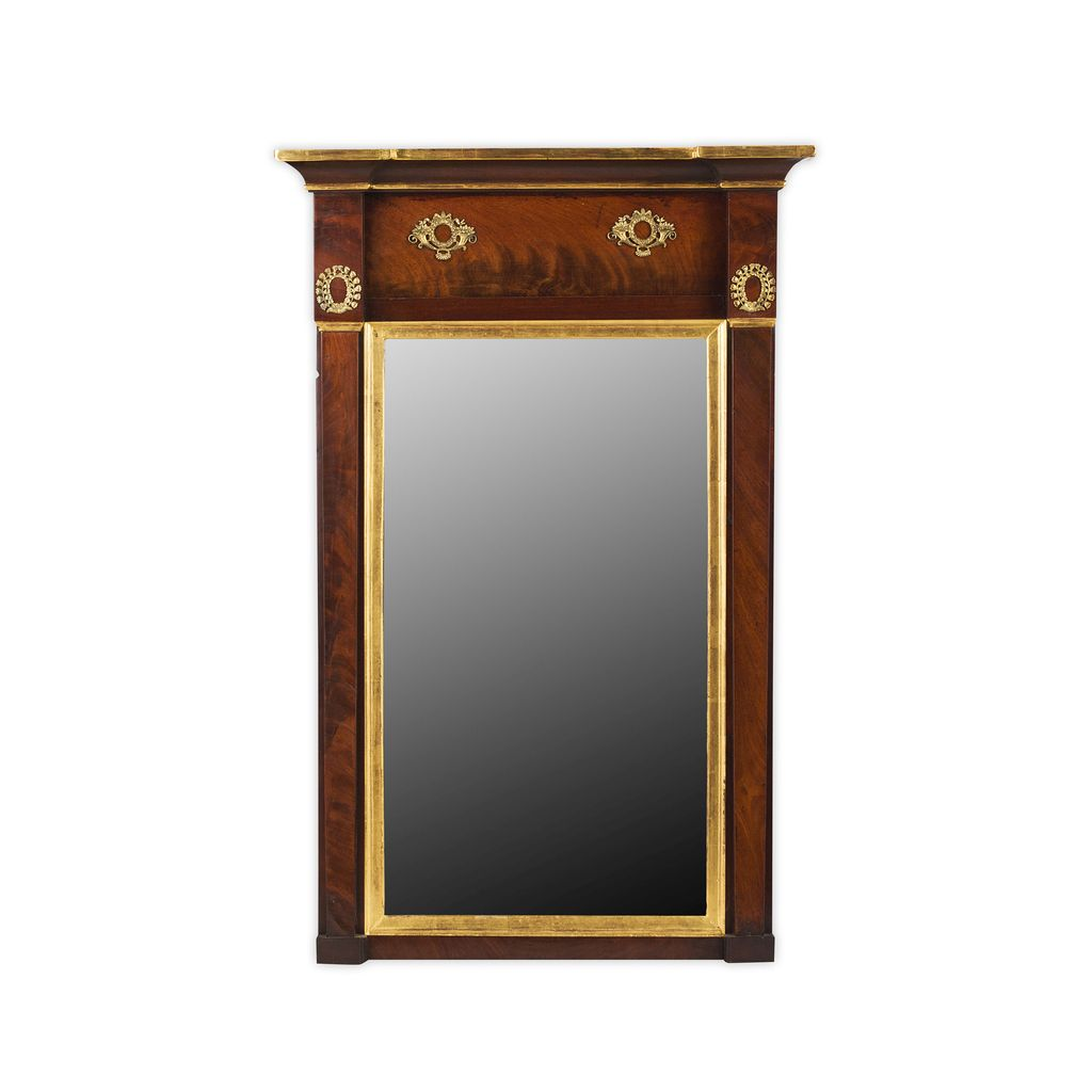 EMPIRE MAHOGANY AND GILT MIRROR EARLY 19TH CENTURY the inverted