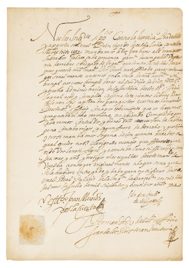 SPANISH INQUISITION Bound volume of miscellaneous manuscript documents in Spanish