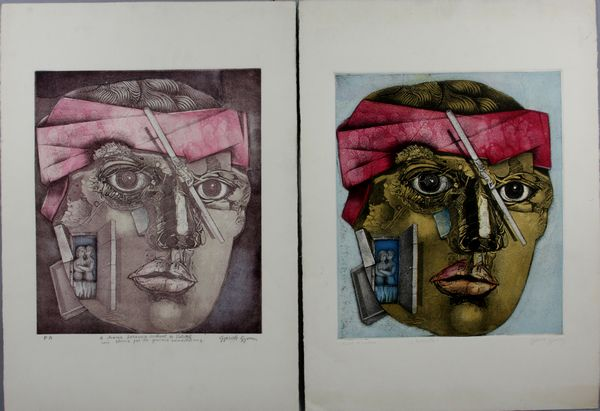 Two 2 20th Century Modern Art prints variations in color