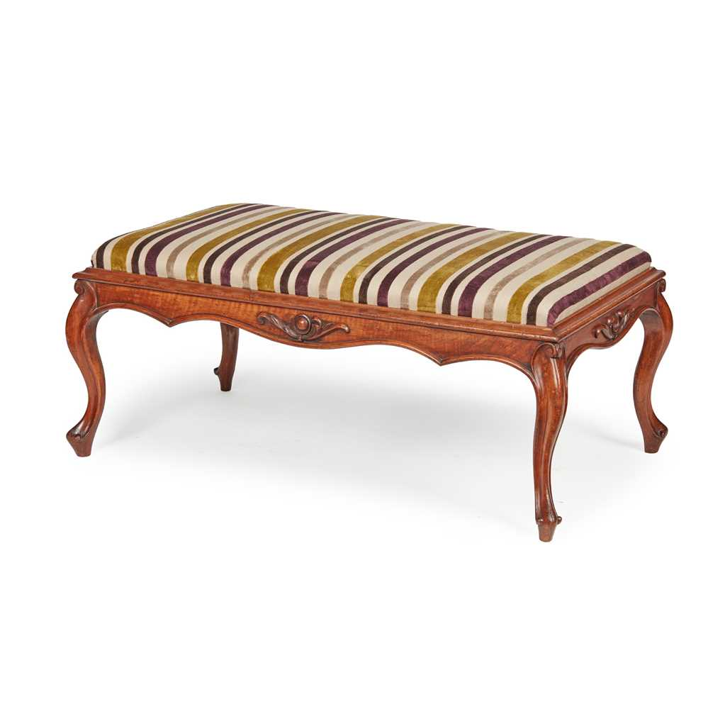VICTORIAN WALNUT LARGE CENTRE STOOL MID 19TH CENTURY the rectangular