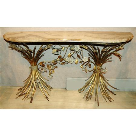 Neoclassical Style Onyx Top and Gilt Metal Console Estimate 600