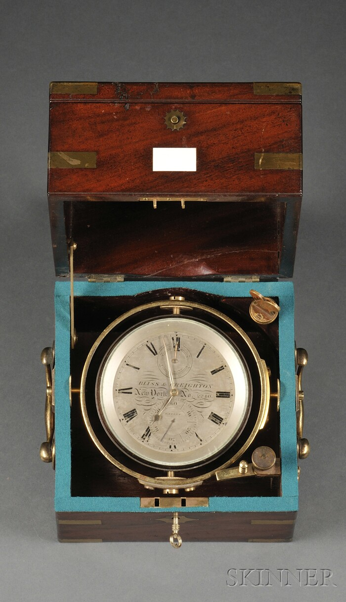 Two Day Marine Chronometer by Bliss Creighton New York No