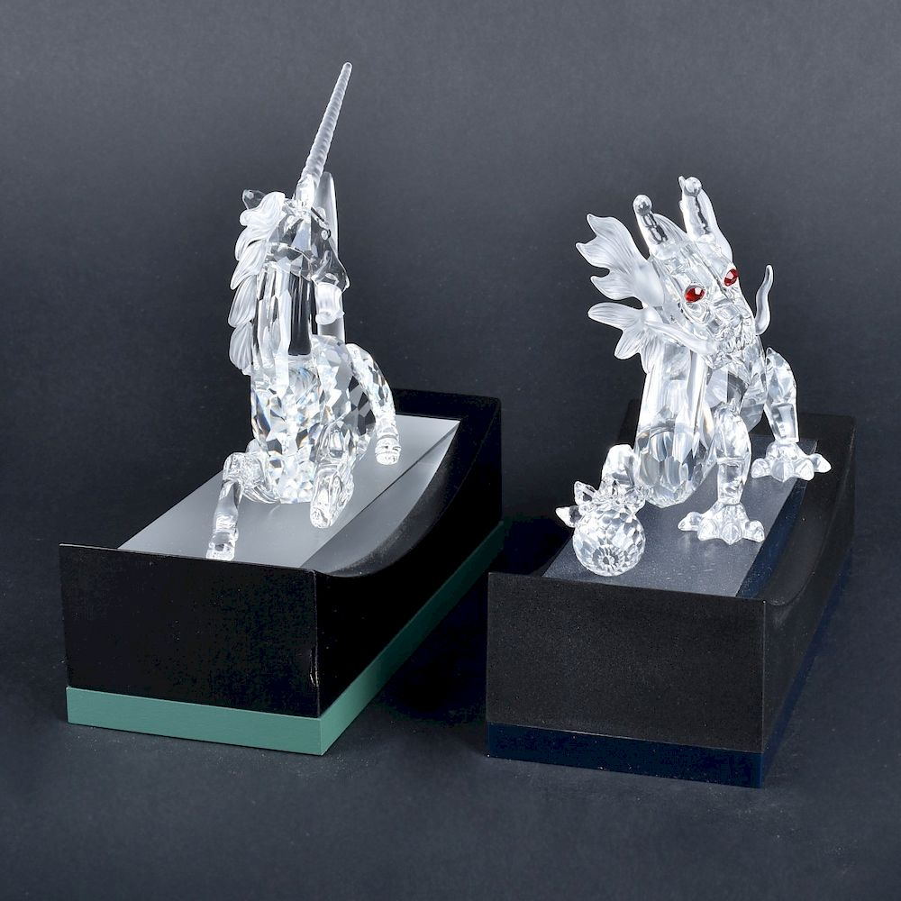 Two Swarovski Figurines Two 2 Swarovski Crystal Figurines Includes Dragon