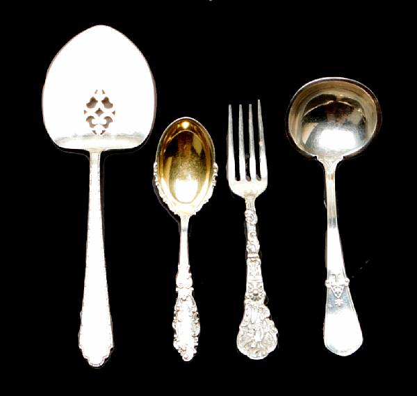 A group of sterling assorted flatware Comprising George III Old