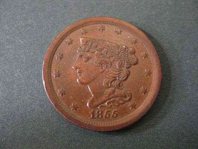 1855 U S Half Cent braided hair extra fine