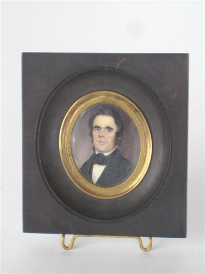 American School 19th century miniature portrait of a gentleman Unsigned
