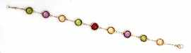 An 18ct gold spectacle set cabochon citrine peridot amethyst and