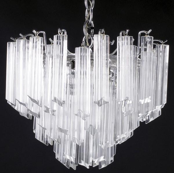 VENINI Six socket chandelier with faceted clear glass bar prisms