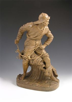 After Joseph Le Guluche 1849 1915 A fisherman standing in