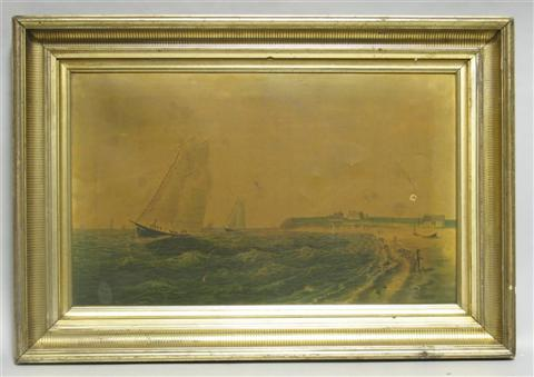 AFTER WESLEY ELBRIDGE WEBBER AMERICAN 1841 1914 SEASCAPE Chromo lithograph
