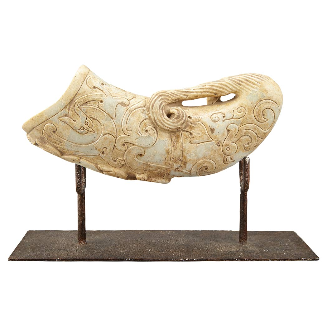 Chinese Archaic Style Jade Libation Cup Carved as a tapered