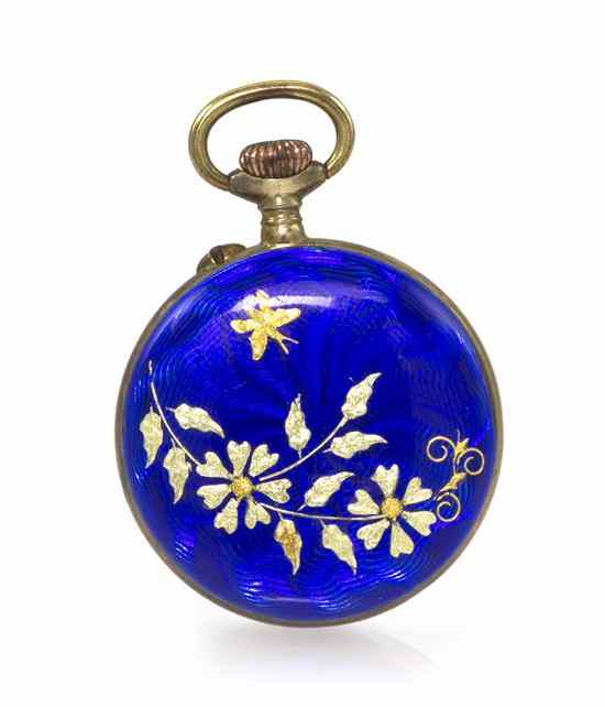 An Open Face Silver and Enamel Pocket Watch Swiss 28