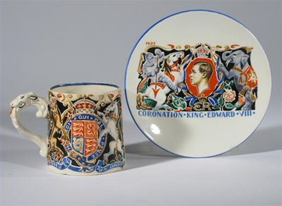 King Edward VIII Coronation a Burleigh Ware commemorative plate and