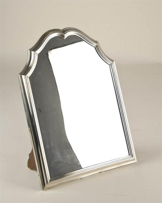 An 800 Silver Framed Easel back Mirror with a Chippendale