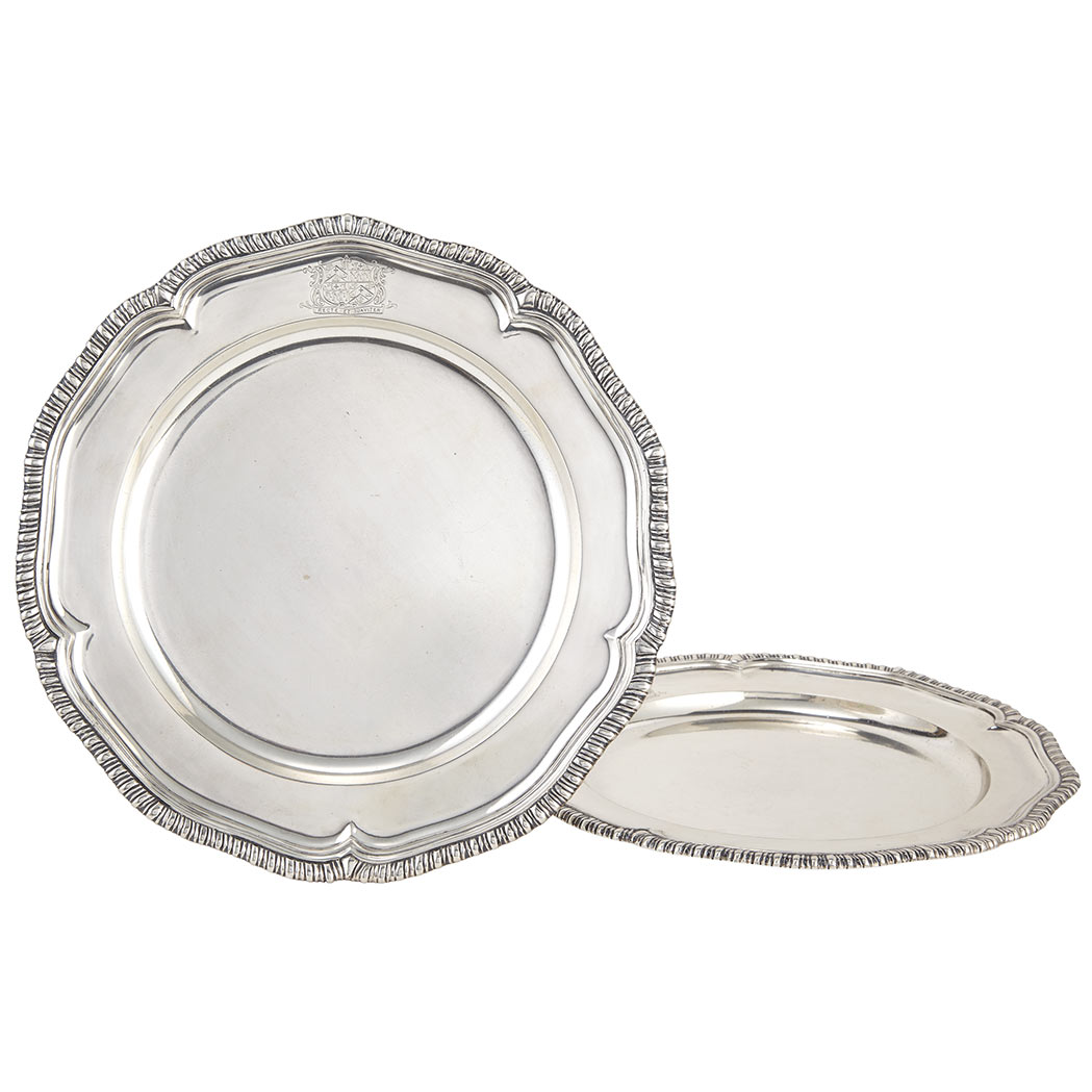 Pair of George III Sterling Silver Dinner Plates Paul Storr