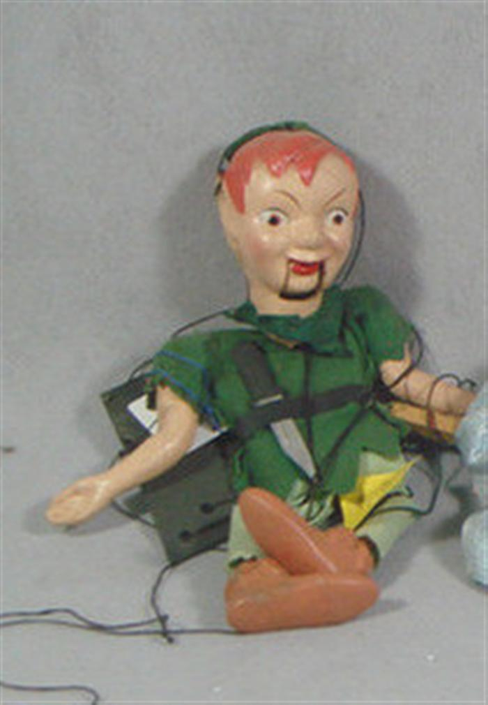 Peter Pan Puppet Wood and composition painted face all original