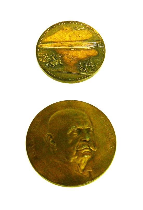 Medals 1913 German Zeppelin Medal designed by Karl Goetz Cast