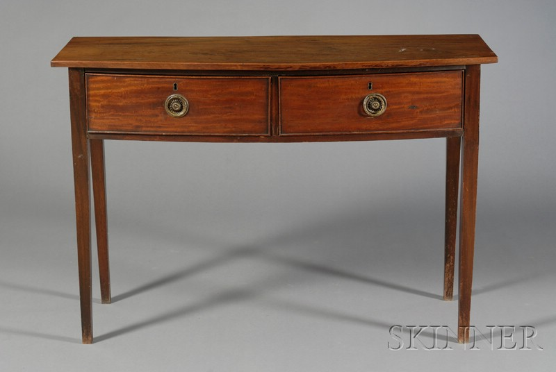 English Regency Mahogany Bowfronted Serving Table early 19th century fitted