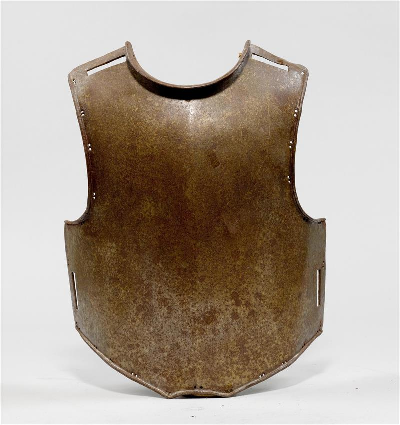 HARNISCHBRUST deutsch 17 Jh Eisen blank teils korrodiert Schwere kugelsichere