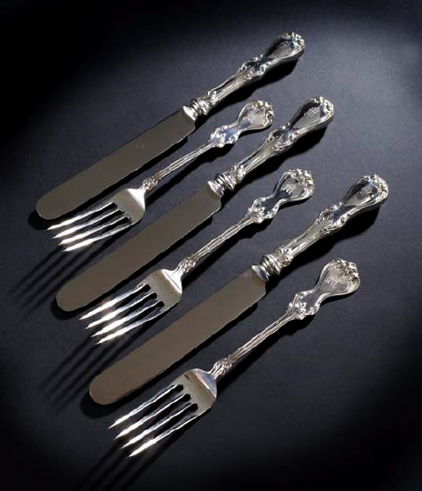 Twenty Pieces of Whiting Duke of York Sterling Silver Flatware