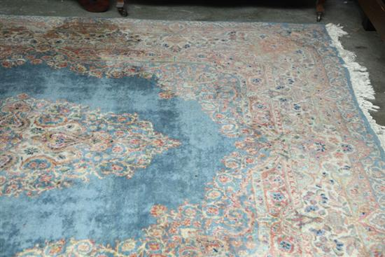 ROOM SIZE ORIENTAL KERMAN DESIGN RUG Pastel blue central field