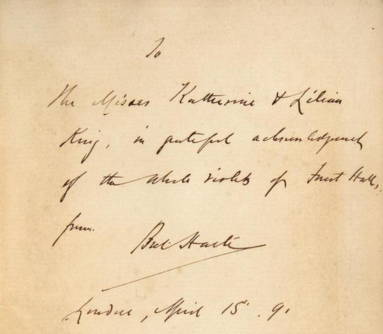 HARTE Francis Bret Three First Editions One Inscribed Includes Sappho