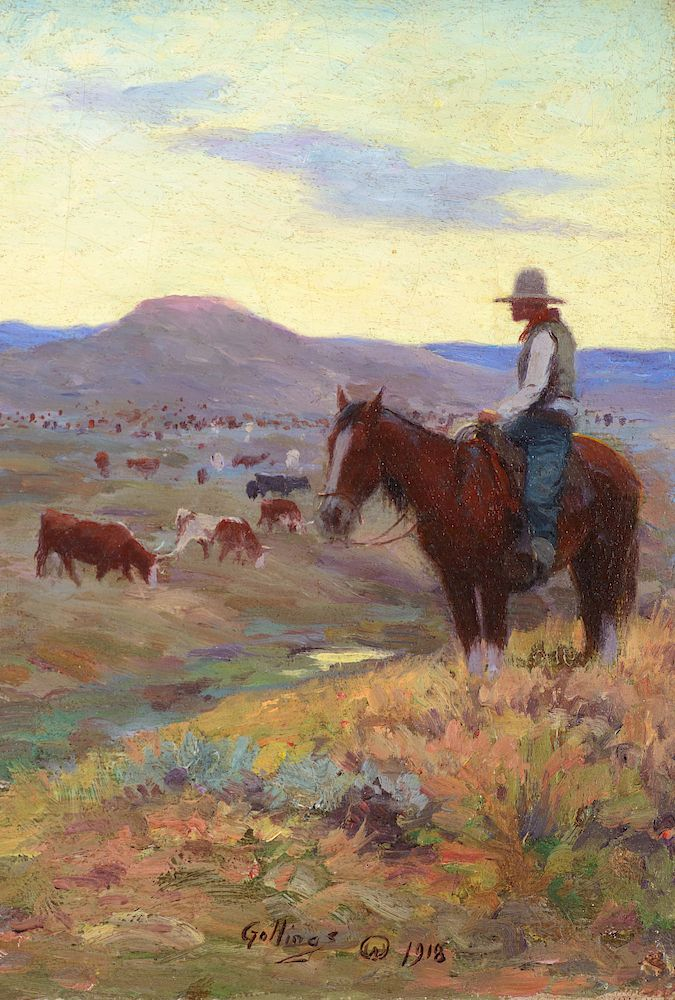 E William Gollings 1878 1932 Waiting on the Herd 1918