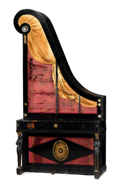 Viennese ebonized and parcel gilt giraffe piano giraffenflugel martin seuffert