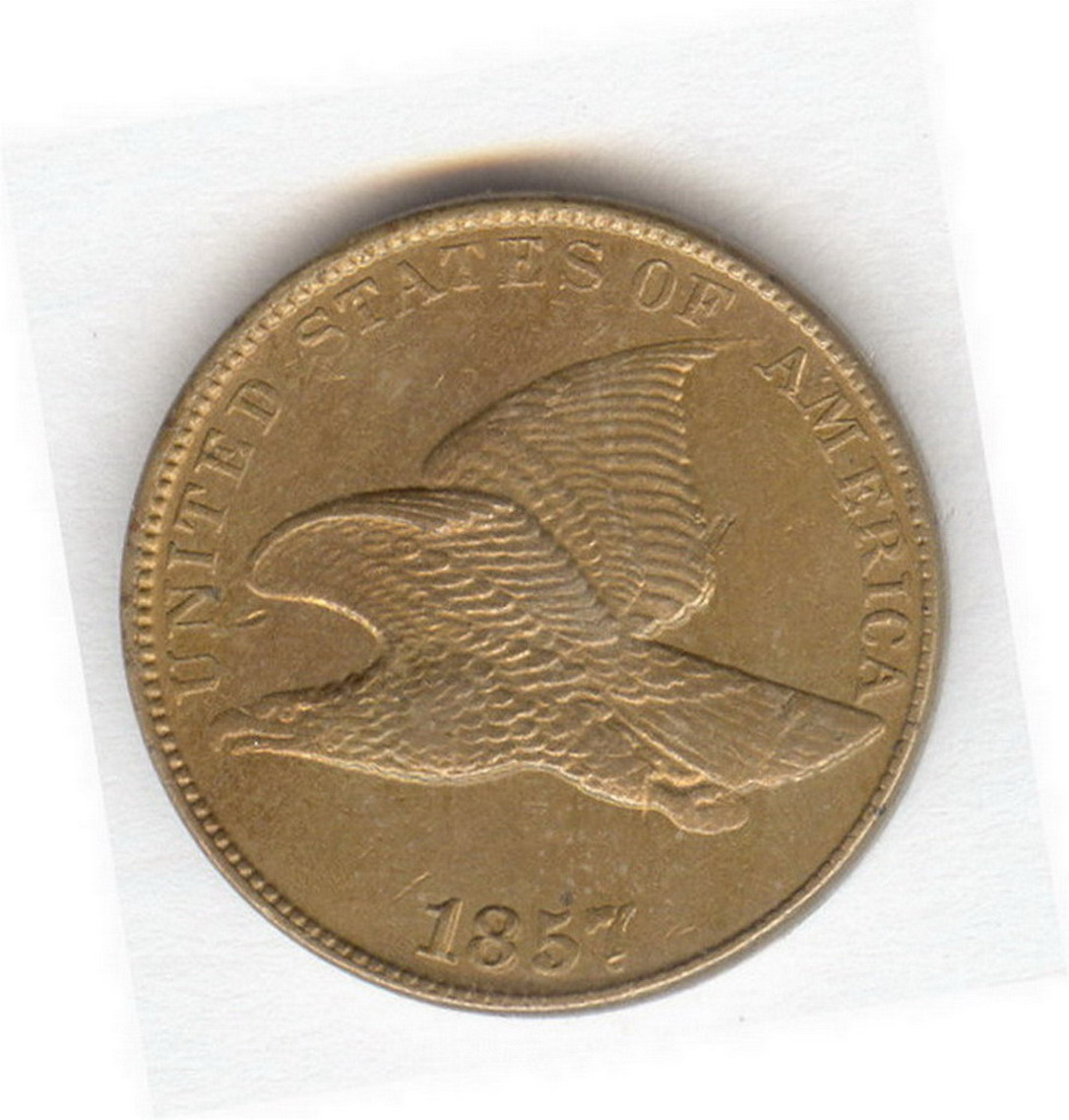 1857 U S FLYING EAGLE ONE CENT COIN Nice estate