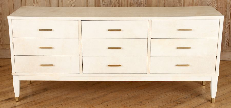 9 DRAWER COMMODE MANNER OF JEAN MICHEL FRANK 1960 A