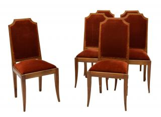 6 FRENCH ART DECO DINING CHAIRS C 1930 lot of