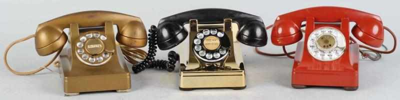 Lot of 3 Metal Western Electric 302 Telephones Description Includes