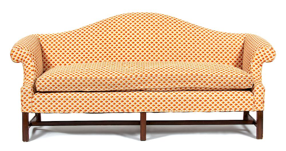 A George III Style Mahogany Camel Back Sofa Height 37
