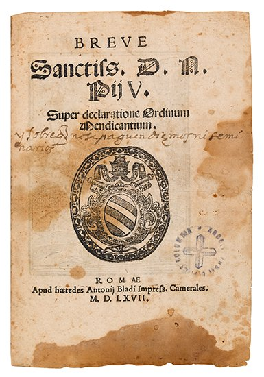 CHURCH DOCUMENTS Bound volume containing over 30 letterpress papal briefs